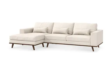 Copenhagen 4-seters Venstrevendt L-formet Divansofa i Stoff - Beige - Møbler - Sofaer - Sofaer med sjeselong - 4 seters sofa med divan