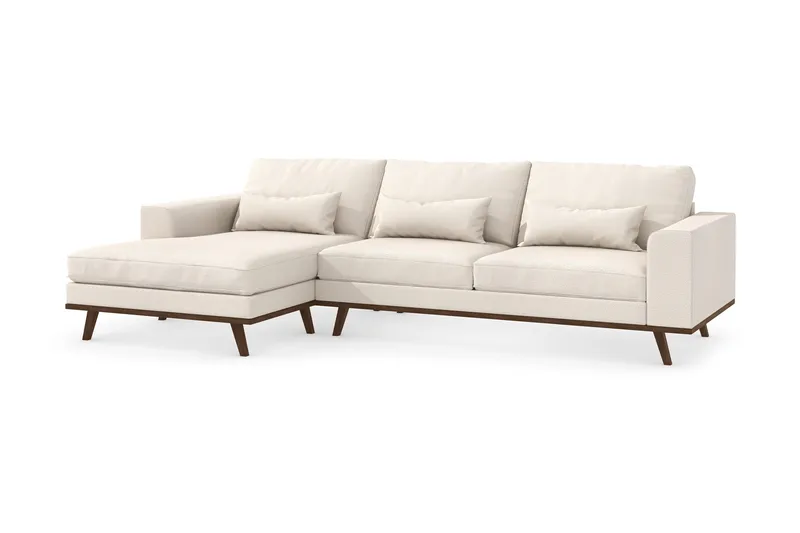 Copenhagen 4-seters Venstrevendt L-formet Divansofa i Stoff - Beige - Møbler - Sofaer - Sofaer med sjeselong - 4 seters sofa med divan