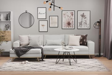 Copenhagen 4-seters Venstrevendt L-formet Divansofa i Stoff - Grå - Møbler - Sofaer - Sofaer med sjeselong - 4 seters sofa med divan