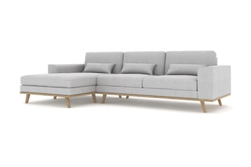 Copenhagen 4-seters Venstrevendt L-formet Divansofa i Stoff - Grå - Møbler - Sofaer - Sofaer med sjeselong - 4 seters sofa med divan
