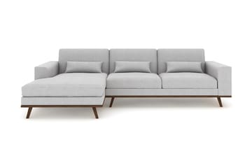 Copenhagen 4-seters Venstrevendt L-formet Divansofa i Stoff - Grå - Møbler - Sofaer - Sofaer med sjeselong - 4 seters sofa med divan