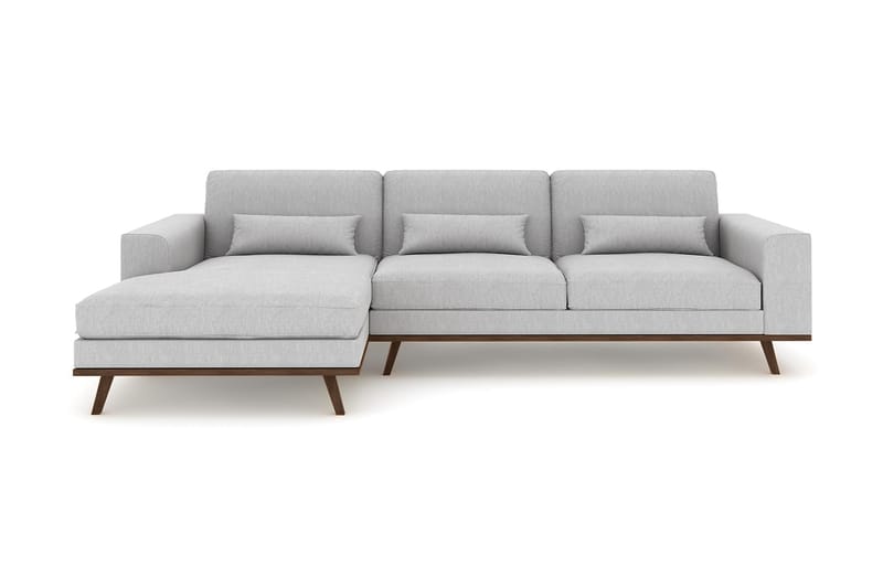 Copenhagen 4-seters Venstrevendt L-formet Divansofa i Stoff - Grå - Møbler - Sofaer - Sofaer med sjeselong - 4 seters sofa med divan