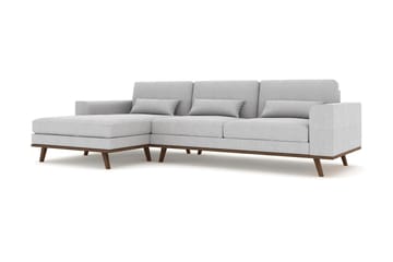 Copenhagen 4-seters Venstrevendt L-formet Divansofa i Stoff - Grå - Møbler - Sofaer - Sofaer med sjeselong - 4 seters sofa med divan