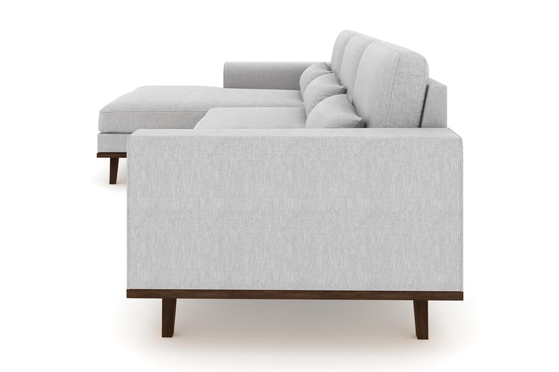 Copenhagen 4-seters Venstrevendt L-formet Divansofa i Stoff - Grå - Møbler - Sofaer - Sofaer med sjeselong - 4 seters sofa med divan