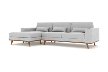Copenhagen 4-seters Venstrevendt L-formet Divansofa i Stoff - Grå - Møbler - Sofaer - Sofaer med sjeselong - 4 seters sofa med divan