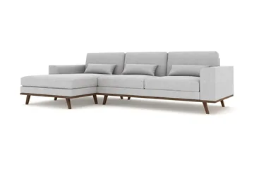 Copenhagen 4-seters Venstrevendt L-formet Divansofa i Stoff - Grå - Møbler - Sofaer - Sofaer med sjeselong - 4 seters sofa med divan