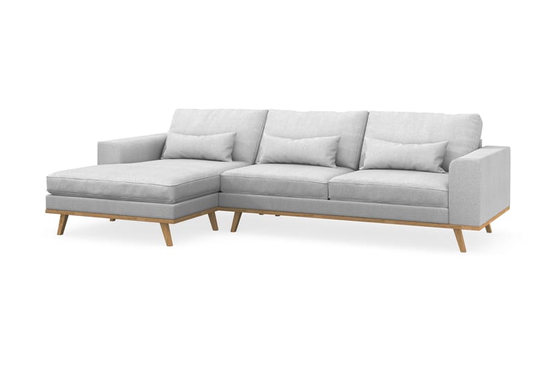 Copenhagen 4-seters Venstrevendt L-formet Divansofa i Stoff - Lys grå - Møbler - Sofaer - Sofaer med sjeselong - 4 seters sofa med divan