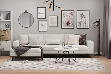 Copenhagen 4-seters Venstrevendt L-formet Divansofa i Stoff - Lys grå - Møbler - Sofaer - Sofaer med sjeselong - 4 seters sofa med divan