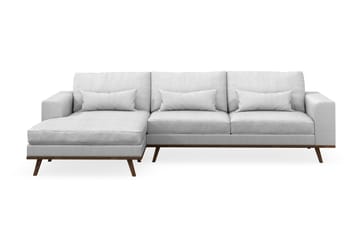 Copenhagen 4-seters Venstrevendt L-formet Divansofa i Stoff - Lys grå - Møbler - Sofaer - Sofaer med sjeselong - 4 seters sofa med divan