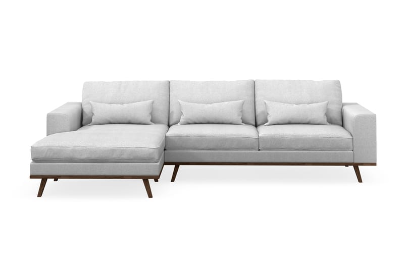 Copenhagen 4-seters Venstrevendt L-formet Divansofa i Stoff - Lys grå - Møbler - Sofaer - Sofaer med sjeselong - 4 seters sofa med divan