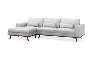Copenhagen 4-seters Venstrevendt L-formet Divansofa i Stoff - Lys grå - Møbler - Sofaer - Sofaer med sjeselong - 4 seters sofa med divan