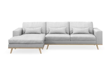 Copenhagen 4-seters Venstrevendt L-formet Divansofa i Stoff - Lys grå - Møbler - Sofaer - Sofaer med sjeselong - 4 seters sofa med divan
