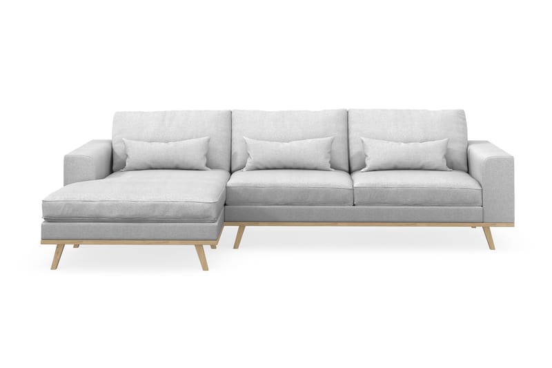 Copenhagen 4-seters Venstrevendt L-formet Divansofa i Stoff - Lys grå - Møbler - Sofaer - Sofaer med sjeselong - 4 seters sofa med divan