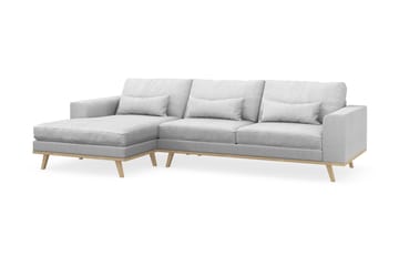 Copenhagen 4-seters Venstrevendt L-formet Divansofa i Stoff - Lys grå - Møbler - Sofaer - Sofaer med sjeselong - 4 seters sofa med divan