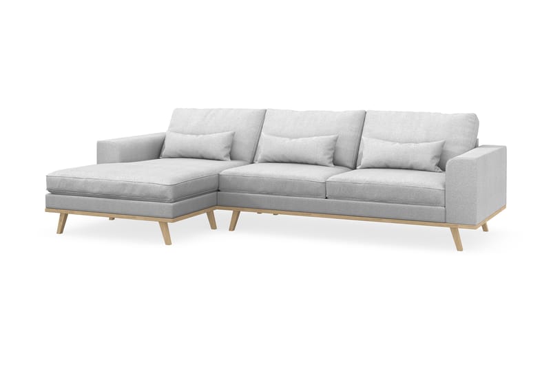 Copenhagen 4-seters Venstrevendt L-formet Divansofa i Stoff - Lys grå - Møbler - Sofaer - Sofaer med sjeselong - 4 seters sofa med divan