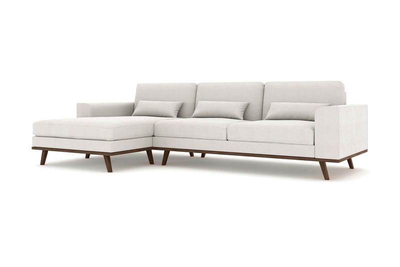 Copenhagen 4-seters Venstrevendt L-formet Divansofa i Stoff - Lys grå - Møbler - Sofaer - Sofaer med sjeselong - 4 seters sofa med divan