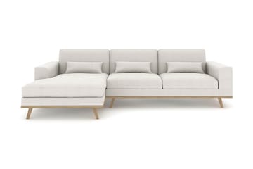Copenhagen 4-seters Venstrevendt L-formet Divansofa i Stoff - Lys grå - Møbler - Sofaer - Sofaer med sjeselong - 4 seters sofa med divan