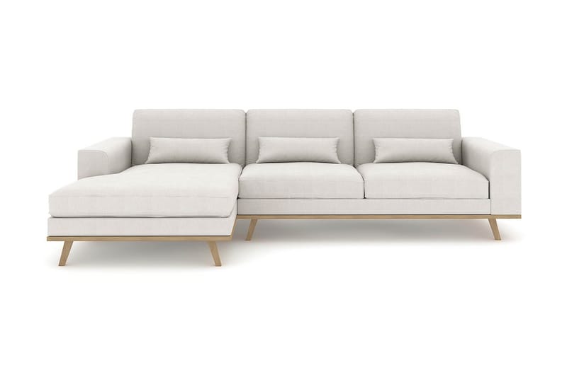 Copenhagen 4-seters Venstrevendt L-formet Divansofa i Stoff - Lys grå - Møbler - Sofaer - Sofaer med sjeselong - 4 seters sofa med divan