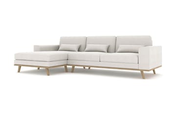 Copenhagen 4-seters Venstrevendt L-formet Divansofa i Stoff - Lys grå - Møbler - Sofaer - Sofaer med sjeselong - 4 seters sofa med divan