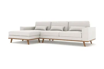 Copenhagen 4-seters Venstrevendt L-formet Divansofa i Stoff - Lys grå - Møbler - Sofaer - Sofaer med sjeselong - 4 seters sofa med divan
