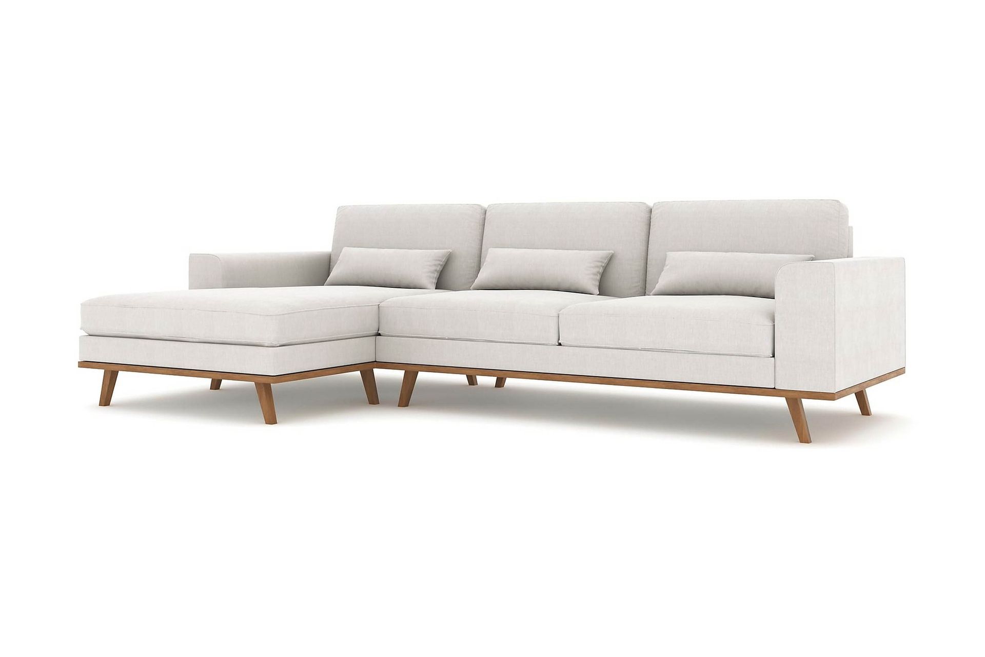 Copenhagen 4-seters Venstrevendt L-formet Divansofa i Stoff - Lys grå - Møbler - Sofaer - Sofaer med sjeselong - 4 seters sofa med divan