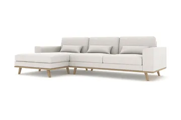 Copenhagen 4-seters Venstrevendt L-formet Divansofa i Stoff - Lys grå - Møbler - Sofaer - Sofaer med sjeselong - 4 seters sofa med divan