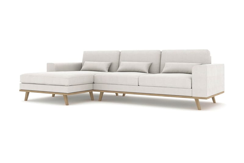 Copenhagen 4-seters Venstrevendt L-formet Divansofa i Stoff - Lys grå - Møbler - Sofaer - Sofaer med sjeselong - 4 seters sofa med divan
