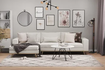 Copenhagen 4-seters Venstrevendt L-formet Divansofa i Stoff - Lys grå - Møbler - Sofaer - Sofaer med sjeselong - 4 seters sofa med divan