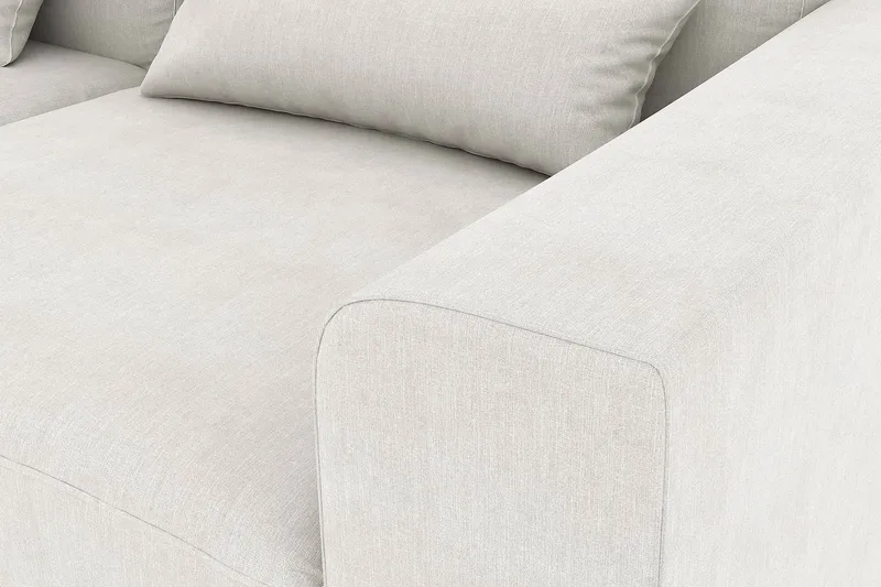 Copenhagen 4-seters Venstrevendt L-formet Divansofa i Stoff - Lys grå - Møbler - Sofaer - Sofaer med sjeselong - 4 seters sofa med divan