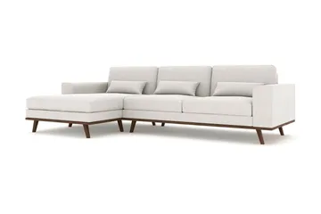 Copenhagen 4-seters Venstrevendt L-formet Divansofa i Stoff - Lys grå - Møbler - Sofaer - Sofaer med sjeselong - 4 seters sofa med divan