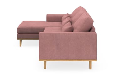 Copenhagen 4-seters Venstrevendt L-formet Divansofa i Stoff - Rosa - Møbler - Sofaer - Sofaer med sjeselong - 4 seters sofa med divan
