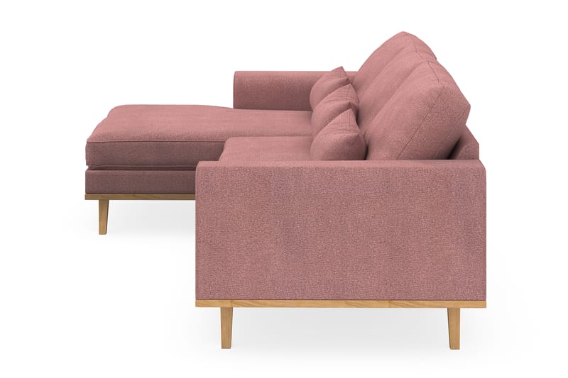 Copenhagen 4-seters Venstrevendt L-formet Divansofa i Stoff - Rosa - Møbler - Sofaer - Sofaer med sjeselong - 4 seters sofa med divan