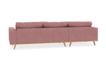 Copenhagen 4-seters Venstrevendt L-formet Divansofa i Stoff - Rosa - Møbler - Sofaer - Sofaer med sjeselong - 4 seters sofa med divan