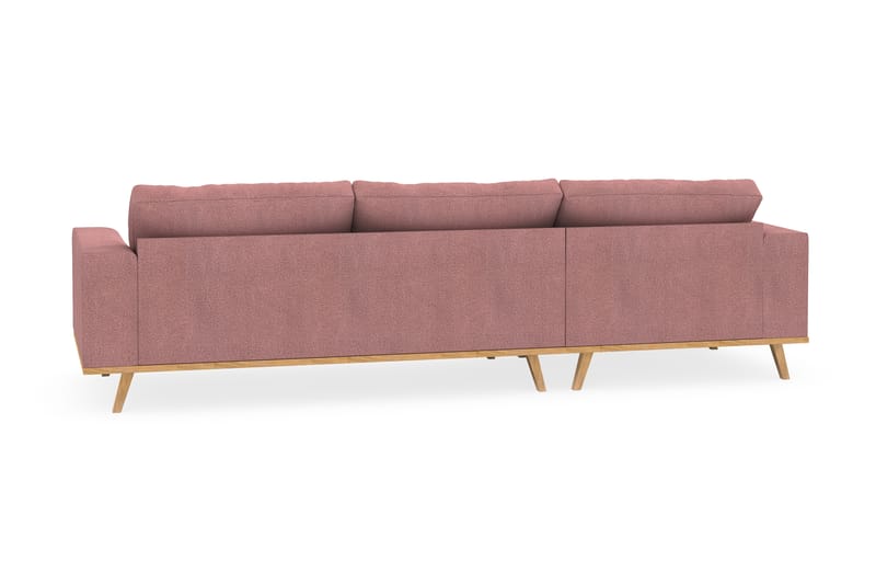 Copenhagen 4-seters Venstrevendt L-formet Divansofa i Stoff - Rosa - Møbler - Sofaer - Sofaer med sjeselong - 4 seters sofa med divan