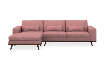 Copenhagen 4-seters Venstrevendt L-formet Divansofa i Stoff - Rosa - Møbler - Sofaer - Sofaer med sjeselong - 4 seters sofa med divan