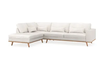 Copenhagen 4-seters Venstrevendt L-formet Sjeselongsofa i Bouclé - Hvit - Møbler - Sofaer - Sofaer med sjeselong - 4 seters sofa med divan