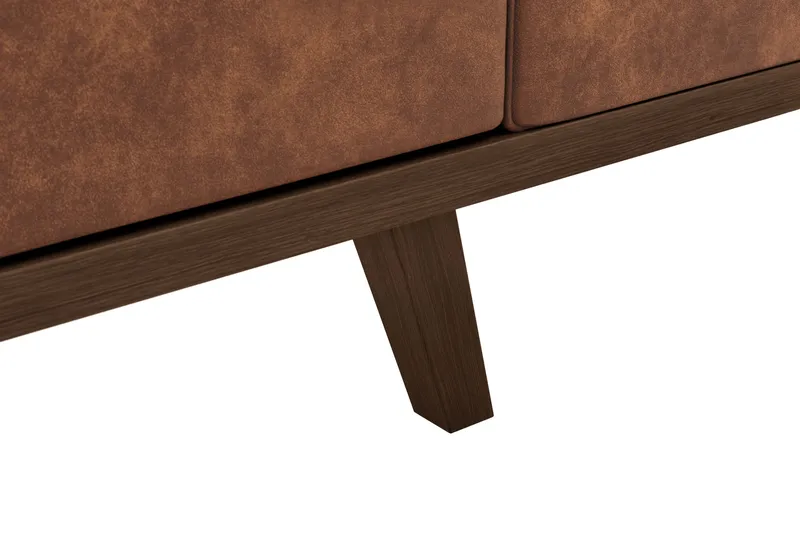 Copenhagen 4-seters Venstrevendt L-formet Sjeselongsofa i Kunstlær - Brun - Møbler - Sofaer - Sofaer med sjeselong - 4 seters sofa med divan