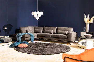 Copenhagen 4-seters Venstrevendt L-formet Sjeselongsofa i Kunstlær - Mørk grå - Møbler - Sofaer - Sofaer med sjeselong - 4 seters sofa med divan
