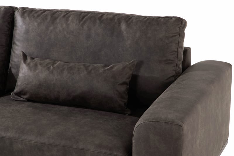 Copenhagen 4-seters Venstrevendt L-formet Sjeselongsofa i Kunstlær - Mørk grå - Møbler - Sofaer - Sofaer med sjeselong - 4 seters sofa med divan
