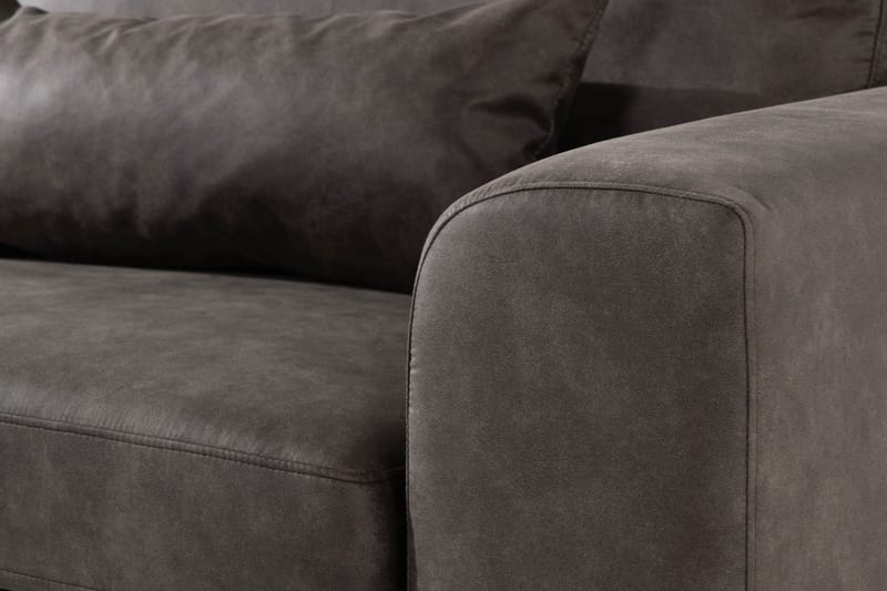 Copenhagen 4-seters Venstrevendt L-formet Sjeselongsofa i Kunstlær - Mørk grå - Møbler - Sofaer - Sofaer med sjeselong - 4 seters sofa med divan