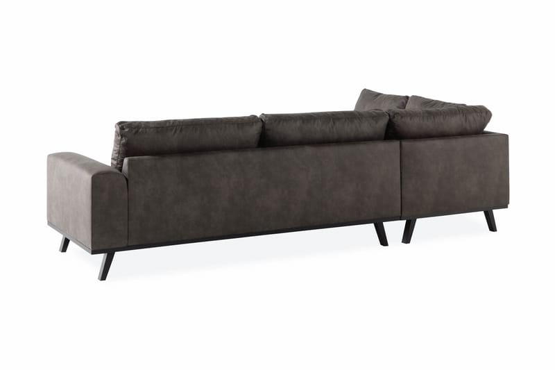 Copenhagen 4-seters Venstrevendt L-formet Sjeselongsofa i Kunstlær - Mørk grå - Møbler - Sofaer - Sofaer med sjeselong - 4 seters sofa med divan