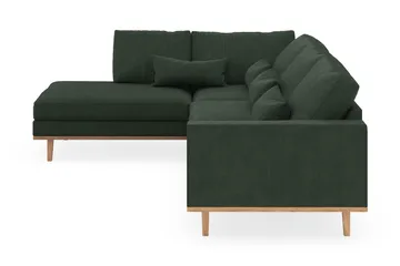 Copenhagen 4-seters Venstrevendt L-formet Sjeselongsofa i Manchester - Mørk grønn - Møbler - Sofaer - Sofaer med sjeselong - 4 seters sofa med divan