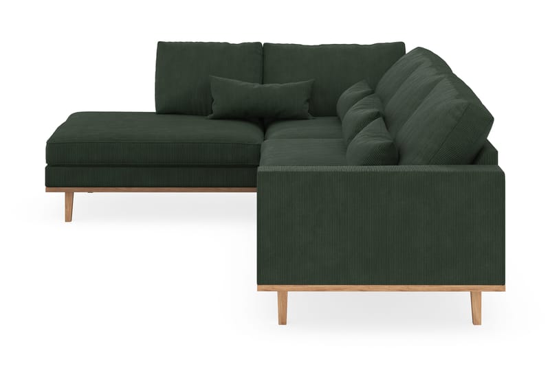 Copenhagen 4-seters Venstrevendt L-formet Sjeselongsofa i Manchester - Mørk grønn - Møbler - Sofaer - Sofaer med sjeselong - 4 seters sofa med divan