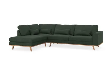 Copenhagen 4-seters Venstrevendt L-formet Sjeselongsofa i Manchester - Mørk grønn - Møbler - Sofaer - Sofaer med sjeselong - 4 seters sofa med divan