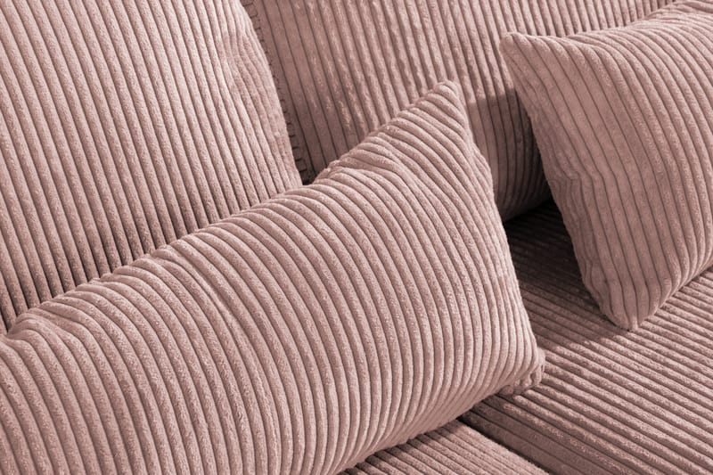 Copenhagen 4-seters Venstrevendt L-formet Sjeselongsofa i Manchester - Rosa - Møbler - Sofaer - Sofaer med sjeselong - 4 seters sofa med divan