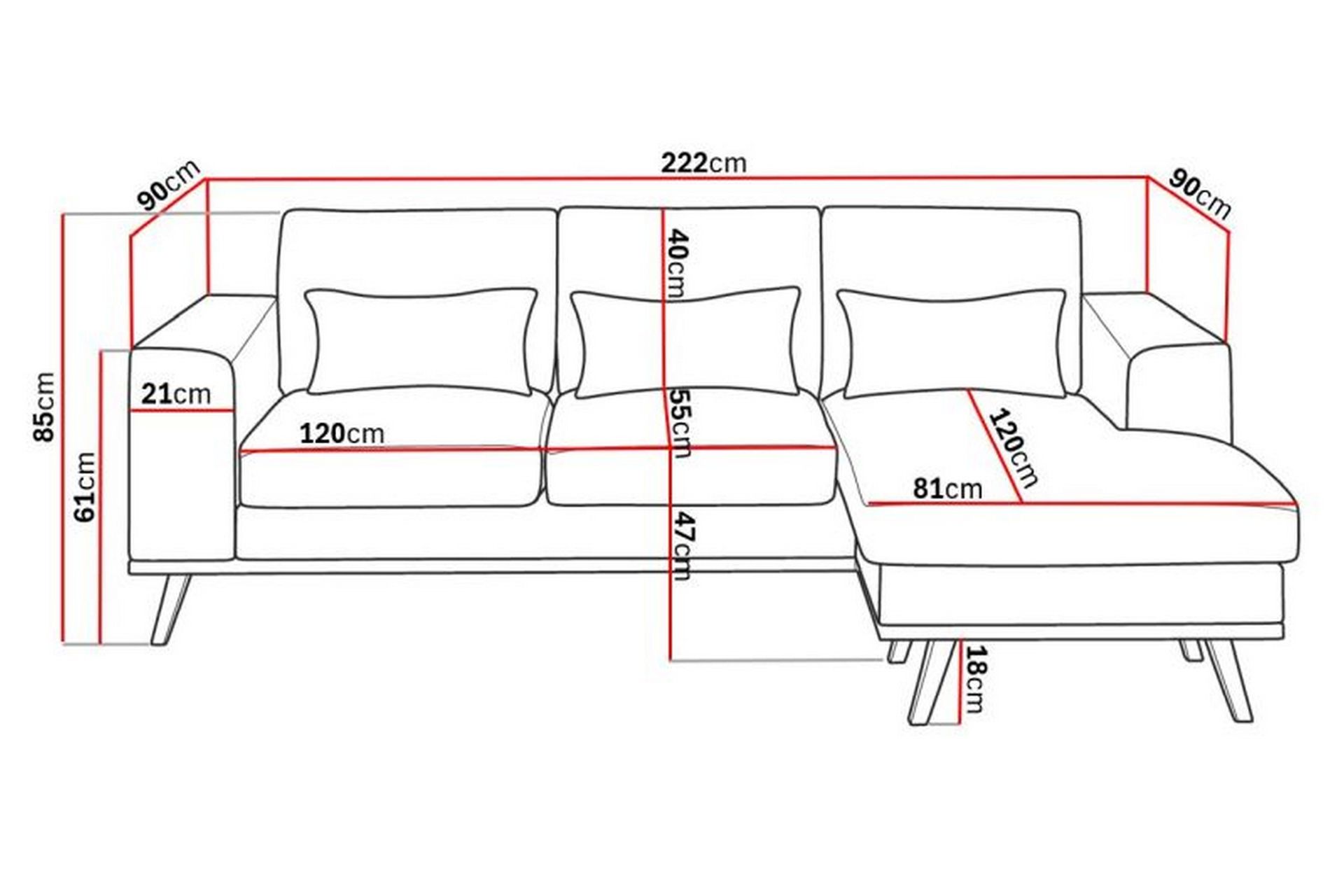 Copenhagen Compact 3-seters Vendbar L-formet Divansofa i Stoff - Lys grå - Møbler - Sofaer - Sofaer med sjeselong - 3 seters sofa med divan