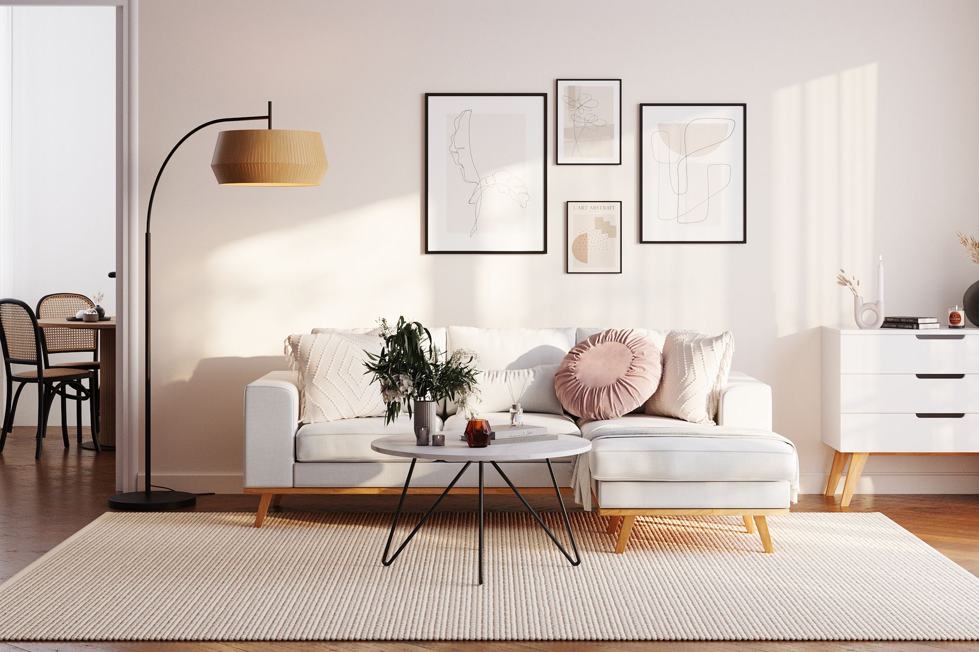 Copenhagen Compact 3-seters Vendbar L-formet Divansofa i Stoff - Lys grå - Møbler - Sofaer - Sofaer med sjeselong - 3 seters sofa med divan