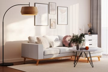 Copenhagen Compact 3-seters Vendbar L-formet Divansofa i Stoff - Lys grå - Møbler - Sofaer - Sofaer med sjeselong - 3 seters sofa med divan