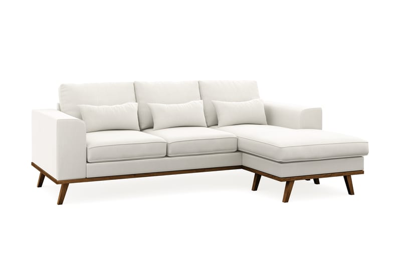 Copenhagen Compact 3-seters Vendbar L-formet Divansofa i Stoff - Lys grå - Møbler - Sofaer - Sofaer med sjeselong - 3 seters sofa med divan