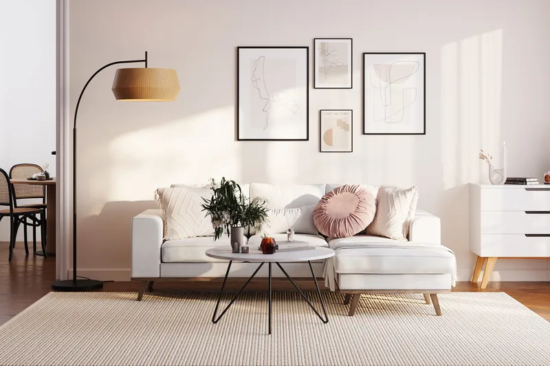 Copenhagen Compact 3-seters Vendbar L-formet Divansofa i Stoff - Lys grå - Møbler - Sofaer - Sofaer med sjeselong - 3 seters sofa med divan